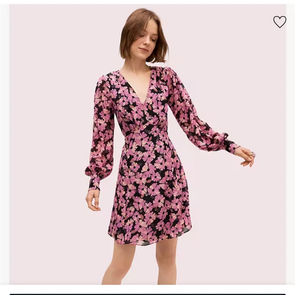 kate spade Black & Pink Floral Mini Dress